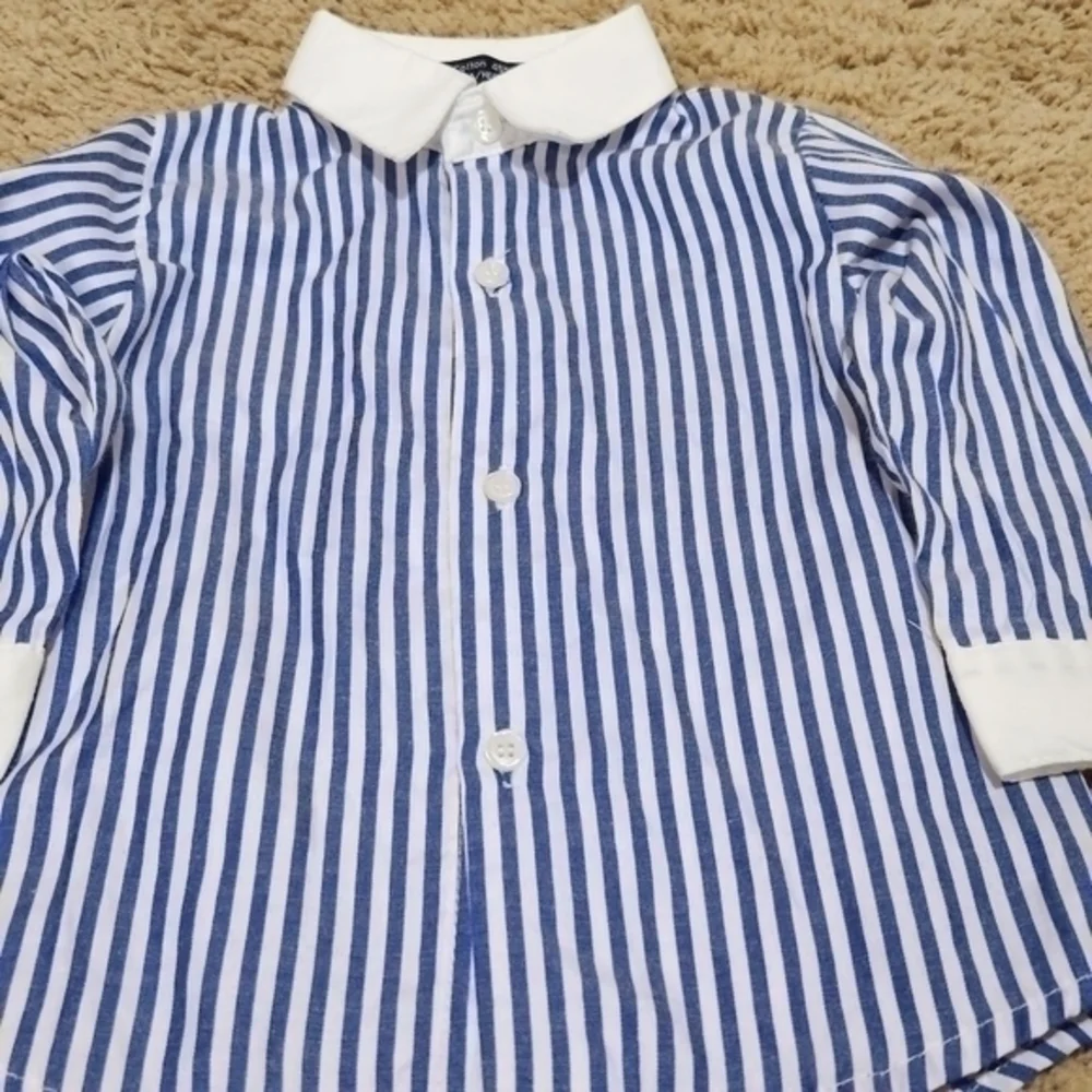 Andrew Fezza Button Down Shirt 12M Stripe Tuxedo‎ Boss Baby